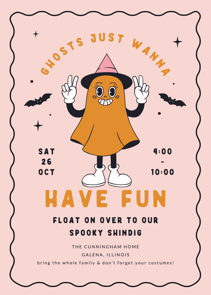 Groovy ghost - invitación de halloween