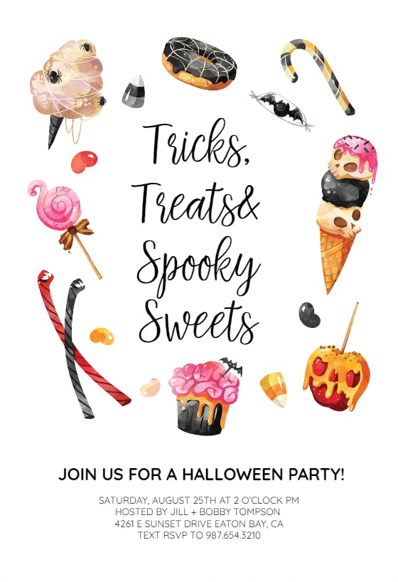 Gross treats - halloween party invitation