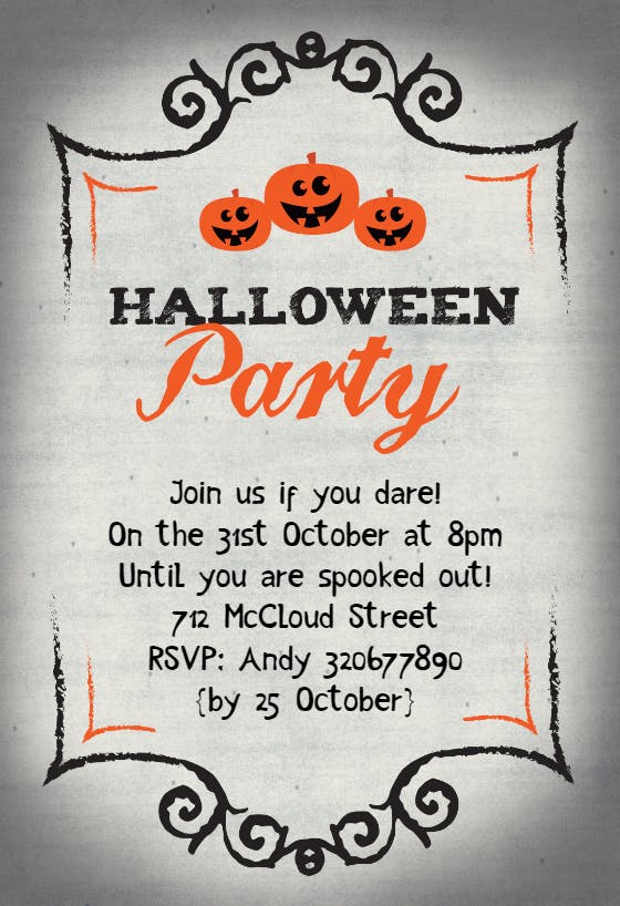 Halloween Party - Halloween Party Invitation Template (Free ...