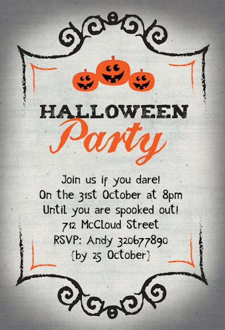 Halloween Party Halloween Party Invitation Template Free Greetings Island