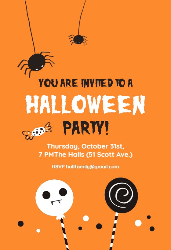 Halloween treats party - halloween party invitation