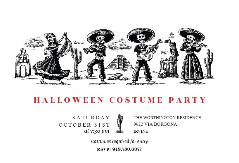 Happy fiesta - halloween party invitation