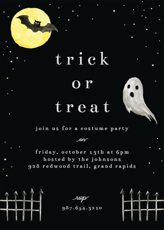 Haunted ghost - halloween party invitation
