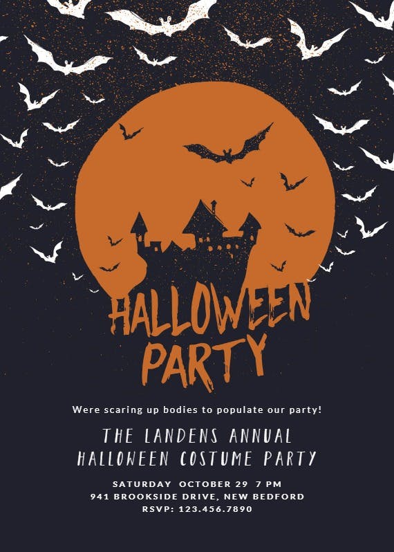 Haunted house - halloween party invitation