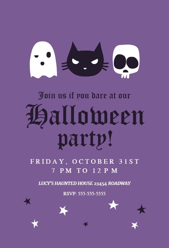 Haunted house party - halloween party invitation