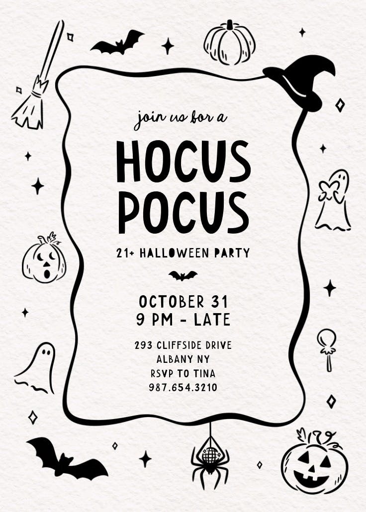 Hocus pocus - printable party invitation