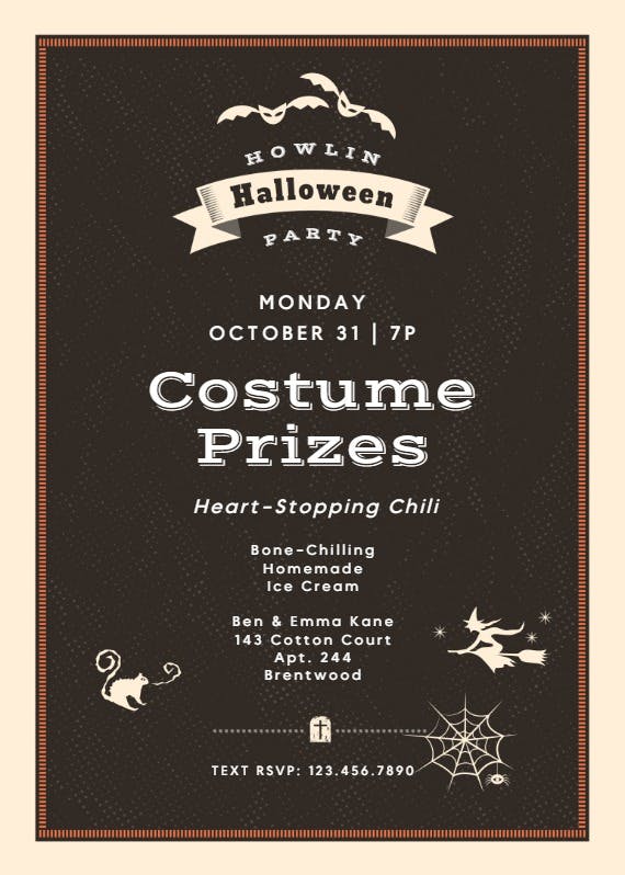 Howlin’ good time - halloween party invitation