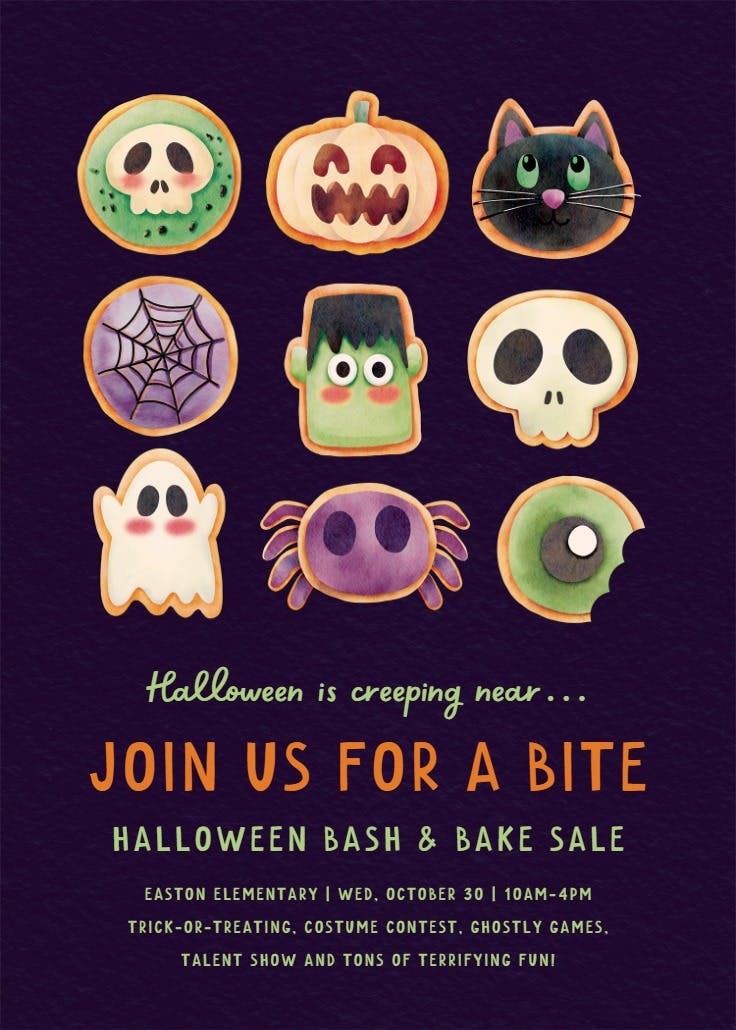 Join Us for a Bite - Halloween Party Invitation Template (Free ...