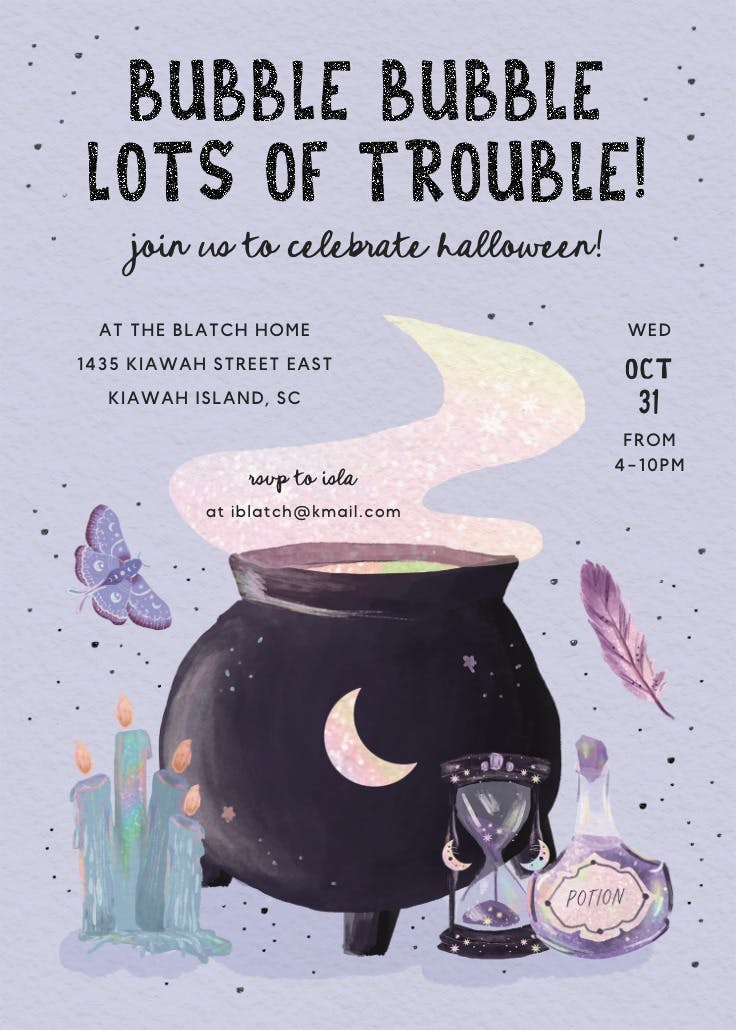 Kooky cauldron - invitation
