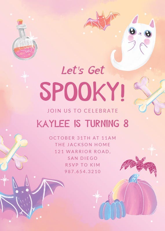 Let's get spooky - birthday invitation