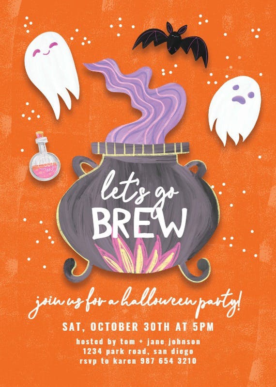 Lets go brew - halloween party invitation