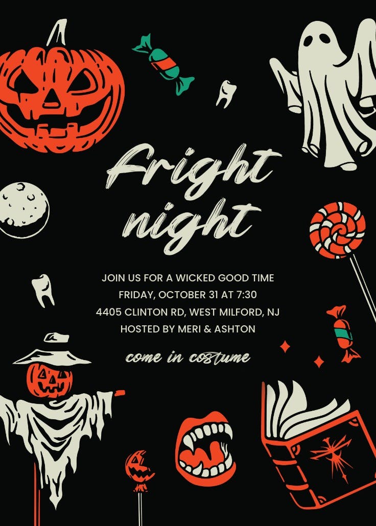 Mischief & masks - halloween party invitation