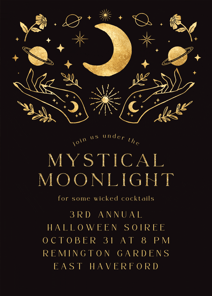 Mystical soiree - halloween party invitation