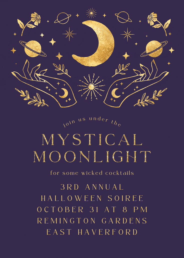 Mystical soiree - halloween party invitation