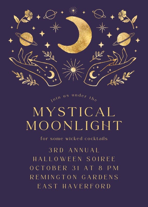 Mystical soiree - halloween party invitation
