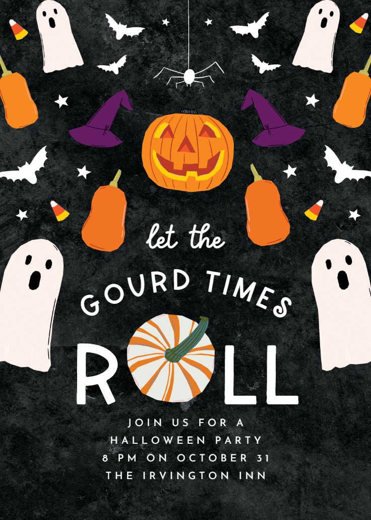 One Gourd Party - Halloween Party Invitation Template (Free ...