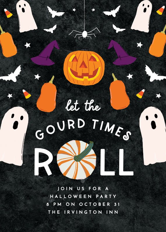 One gourd party - halloween party invitation