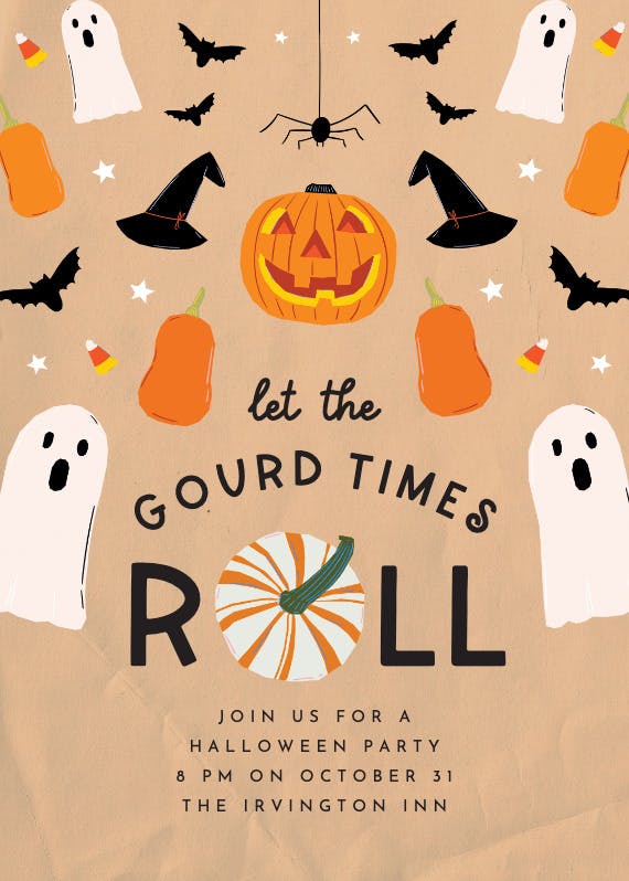 One gourd party - halloween party invitation