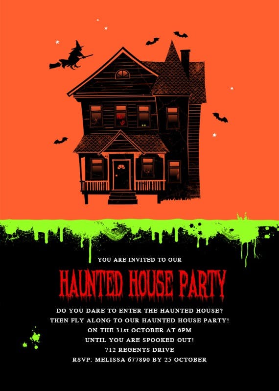 Our haunted house party -  invitación de halloween