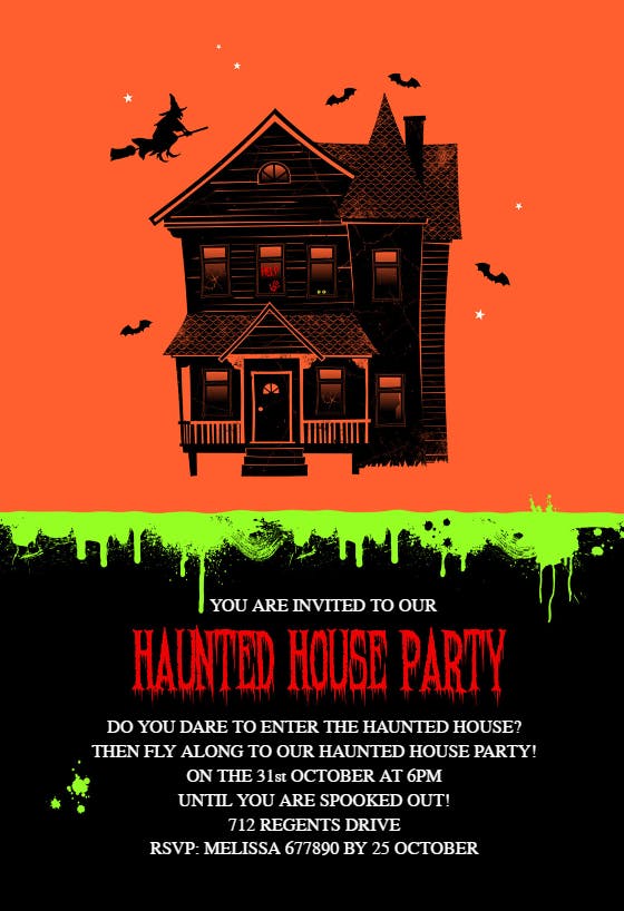 Our haunted house party -  invitación de halloween