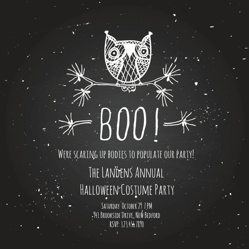 Owl do you do -  invitación de halloween