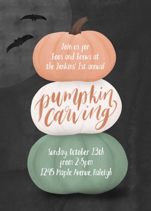 Pumpkin carving - halloween party invitation