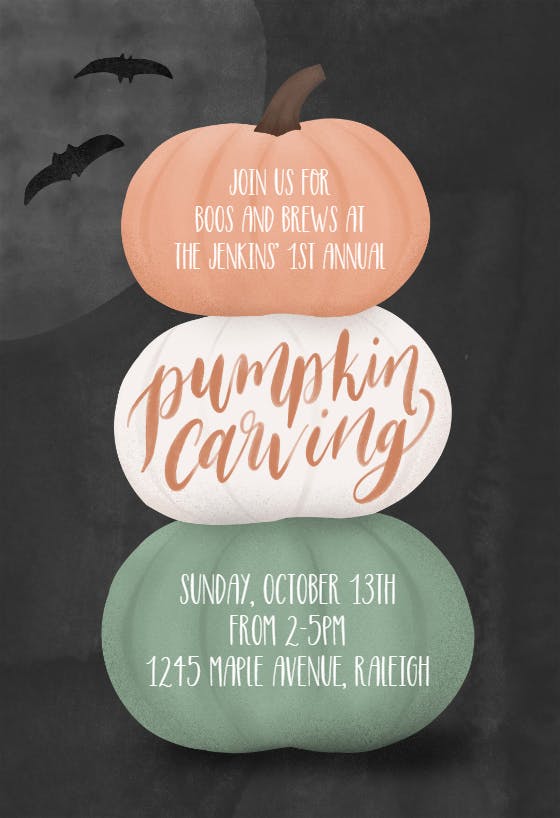 Pumpkin carving -  invitación de halloween