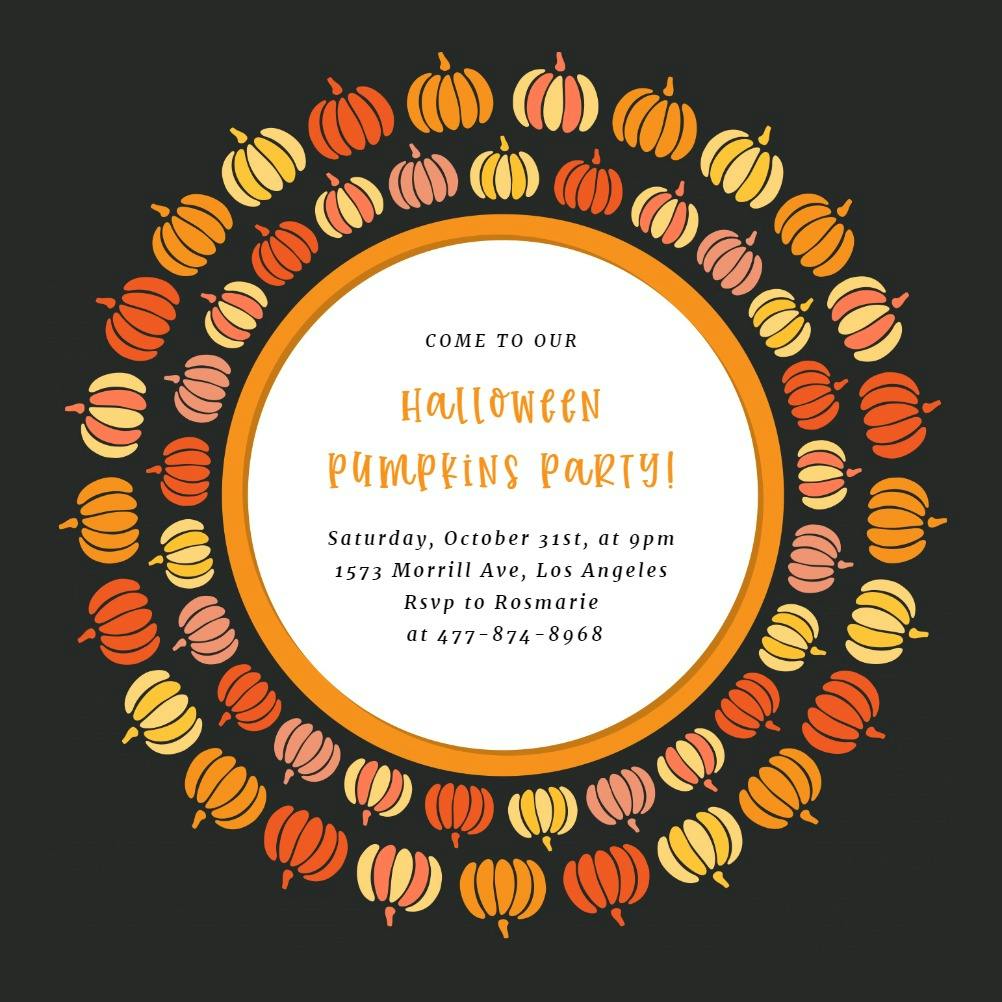 Pumpkin roundup - holidays invitation
