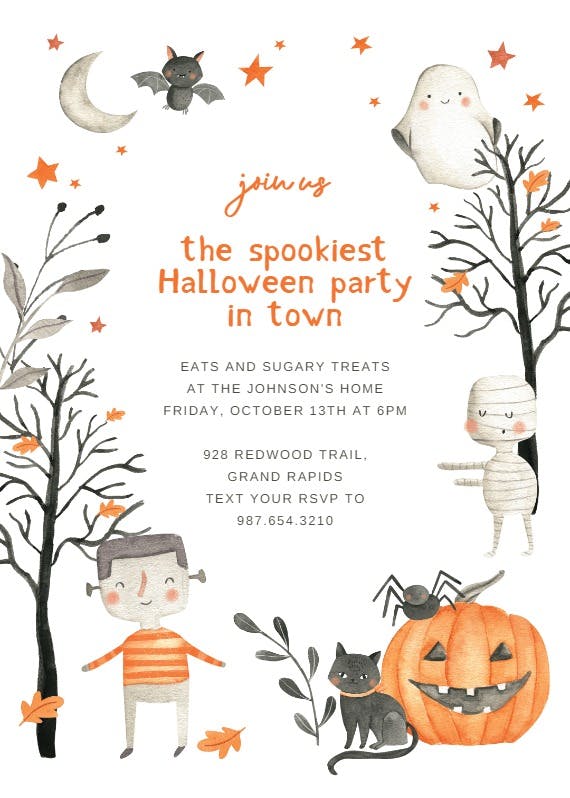 Ready for spooky night - halloween party invitation