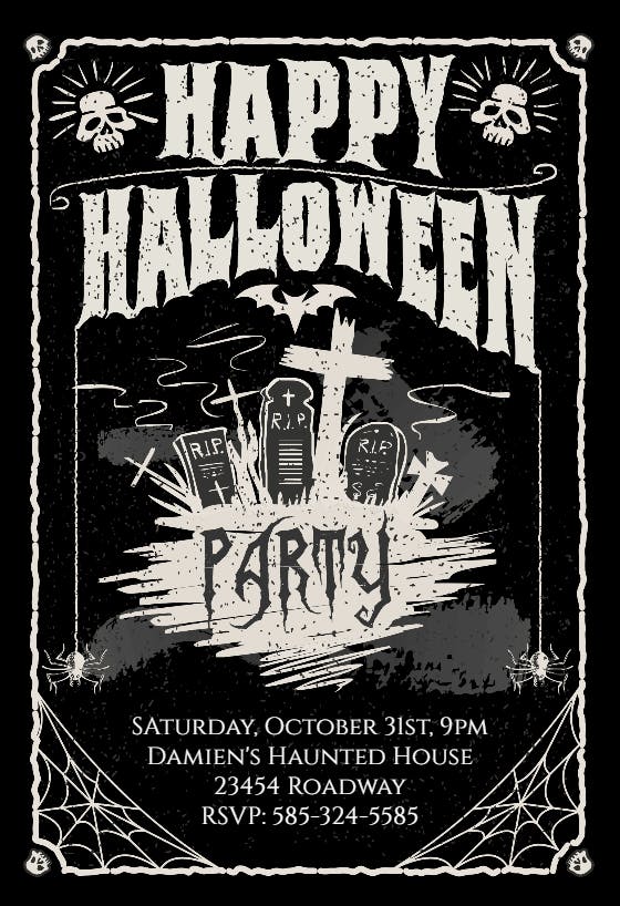 Really into parties - halloween party invitation