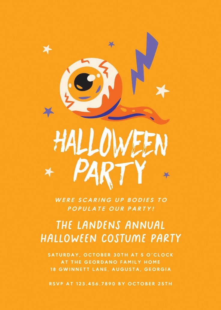 Scary eye - halloween party invitation