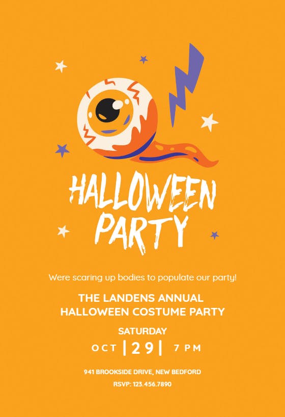 Scary eye - halloween party invitation