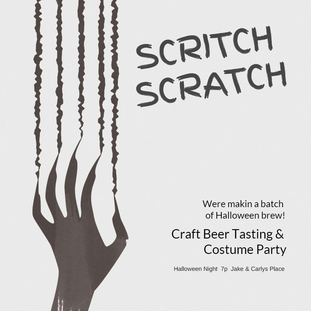 Scritch scratch - halloween party invitation