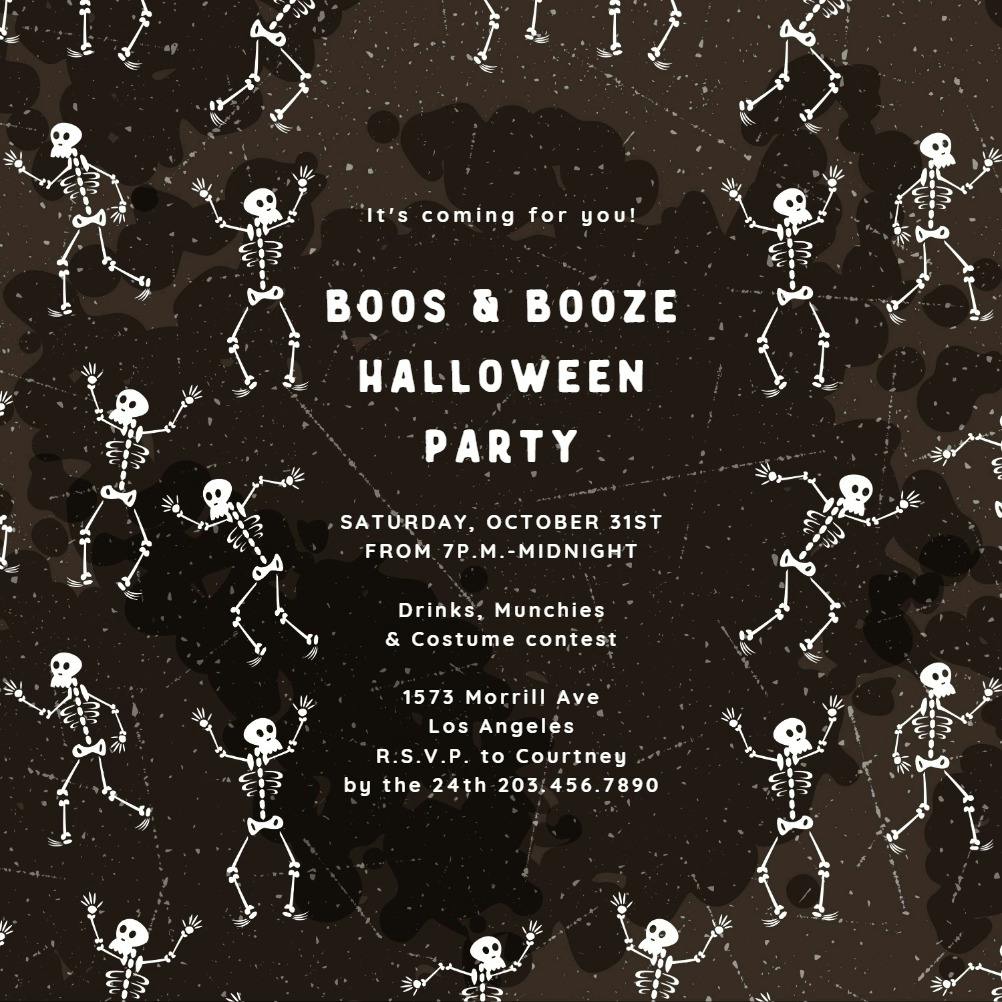 Skeleton crew - halloween party invitation