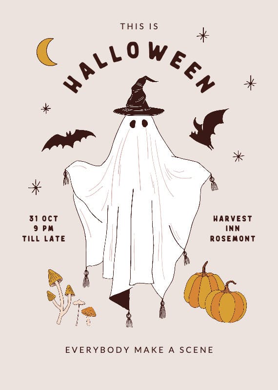Sketchy scares - halloween party invitation