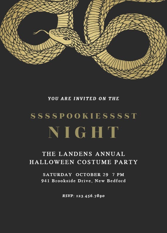 Snake - halloween party invitation