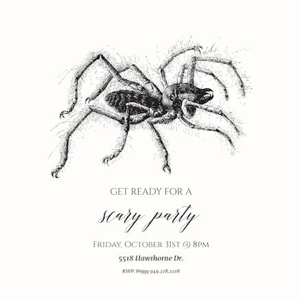 Spider - Halloween Party Invitation