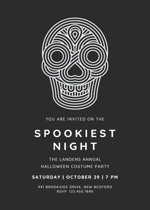 Spookiest night - halloween party invitation