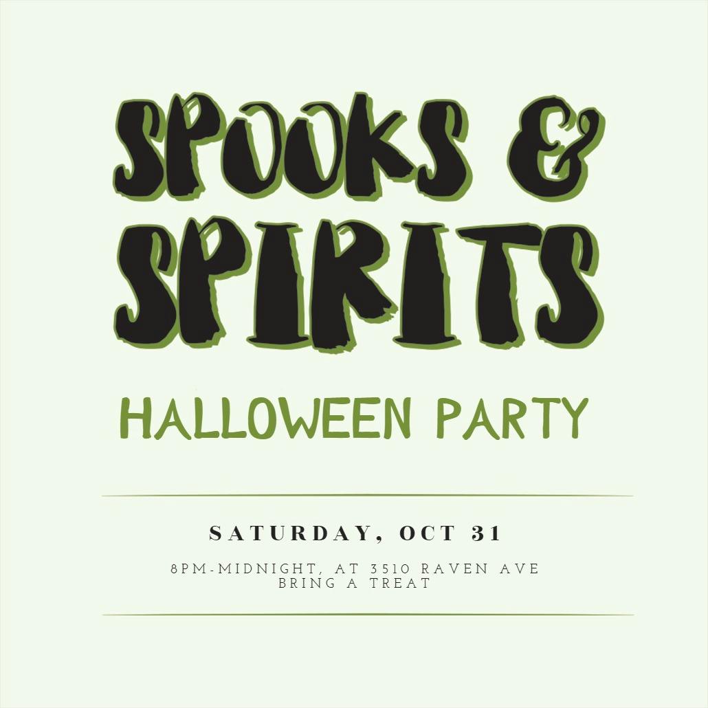 Spooks spirits - halloween party invitation