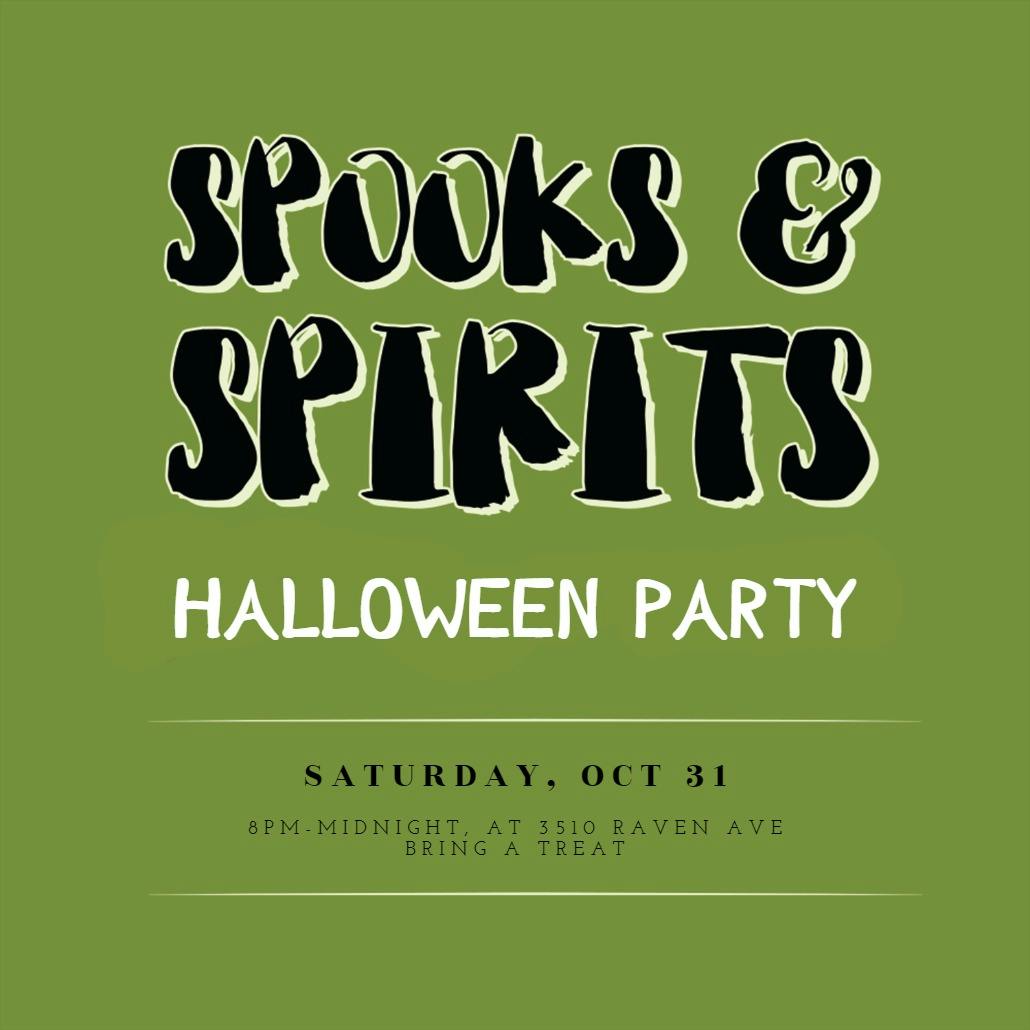 Spooks spirits - halloween party invitation