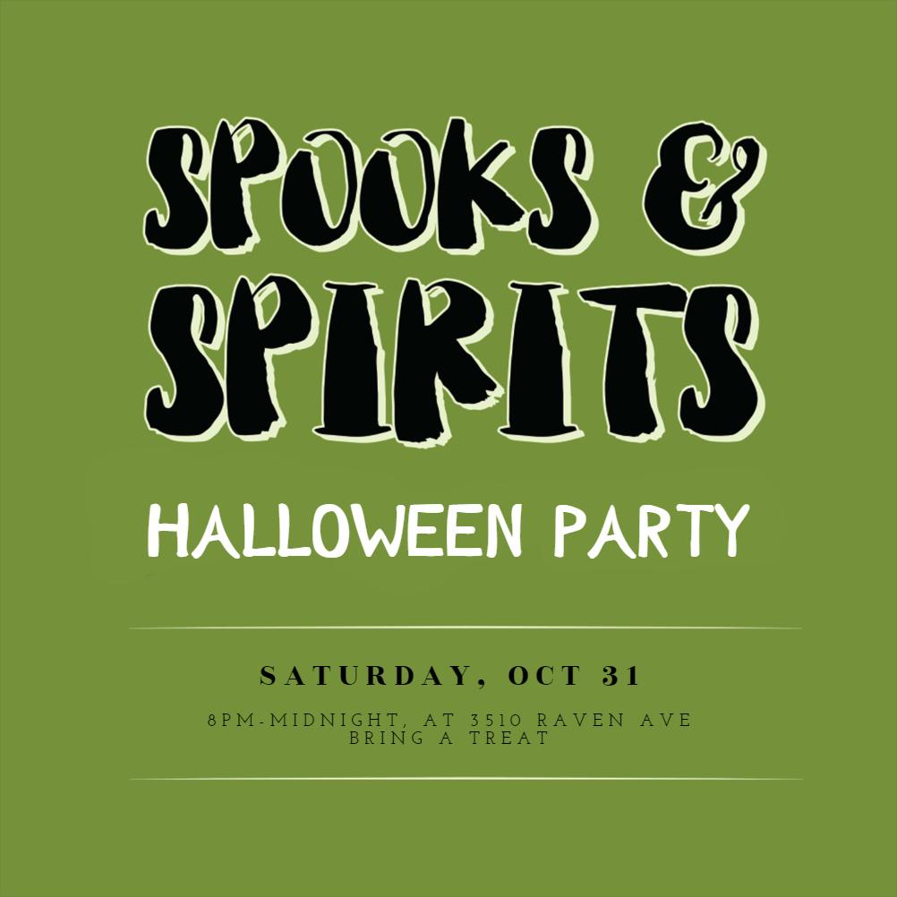 Spooks spirits -  invitación de halloween