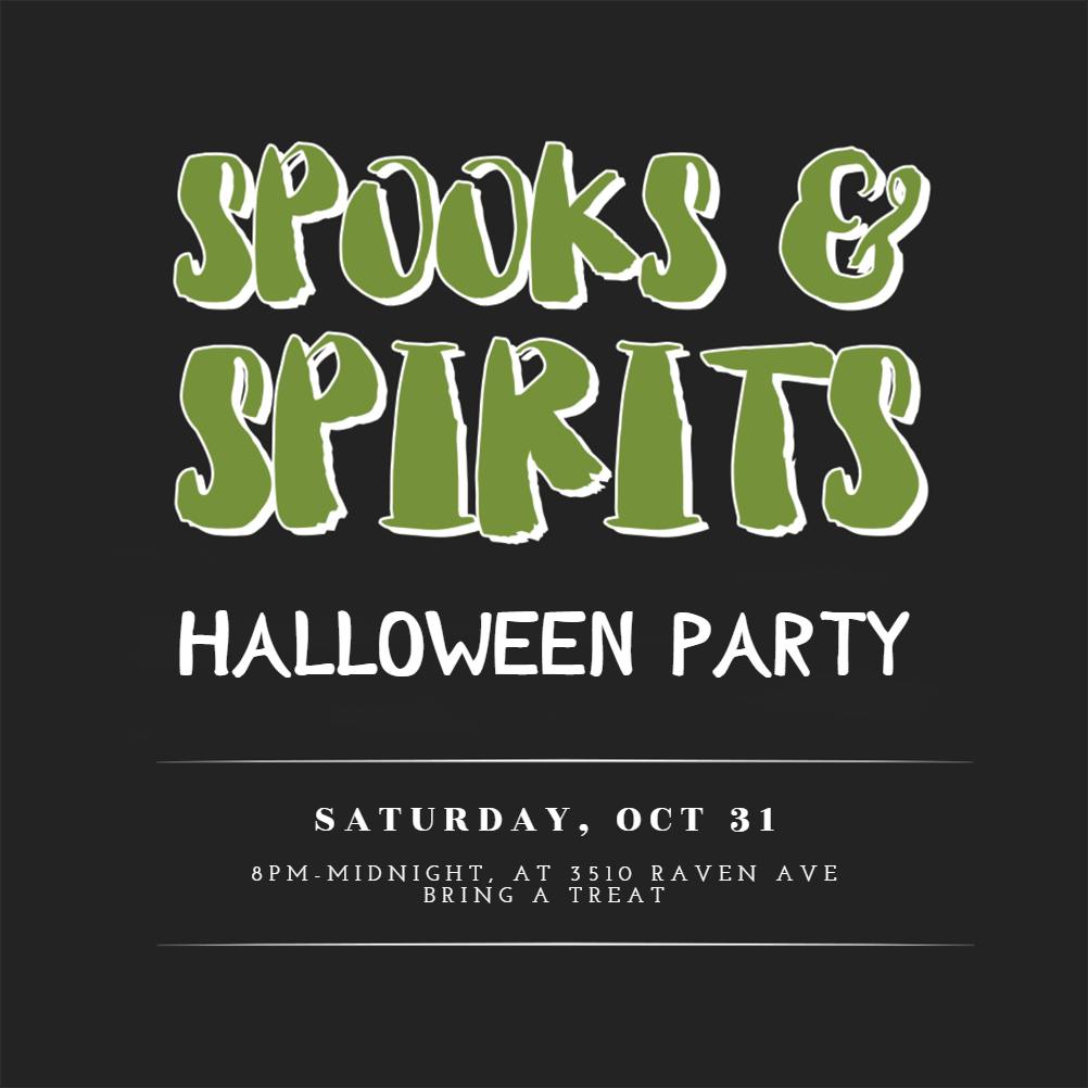 Spooks spirits - halloween party invitation