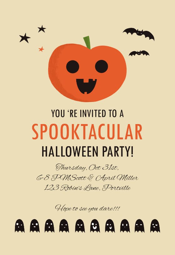 Spooktacular party -  invitación de halloween