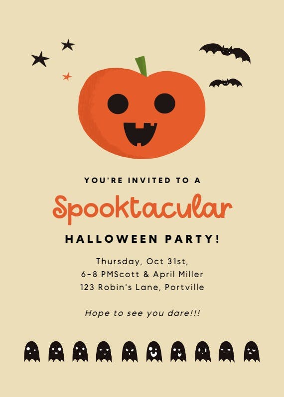 Spooktacular party - halloween party invitation