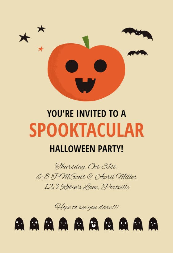 Spooktacular Party - Halloween Party Invitation Template (Free ...