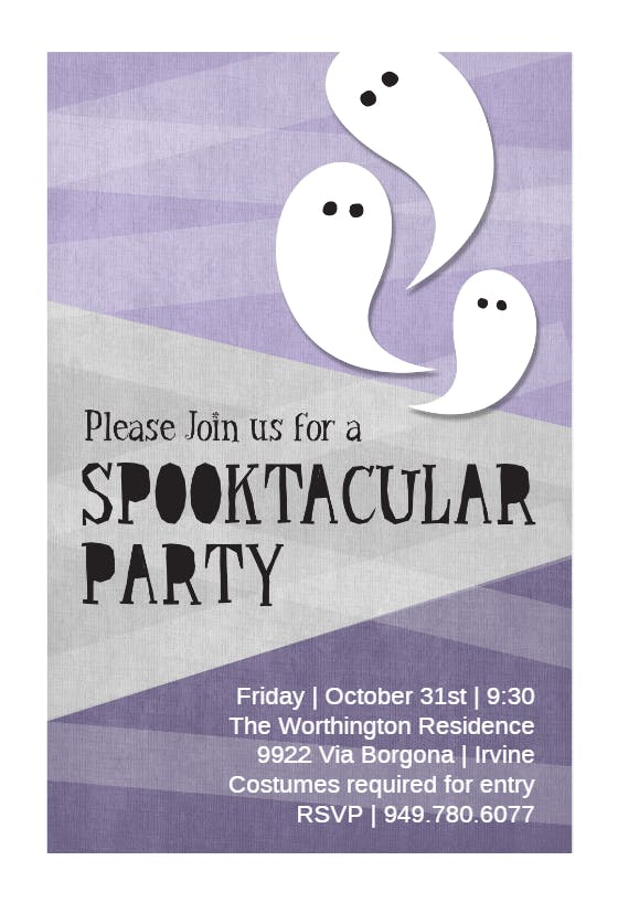 Spooktacular party - halloween party invitation