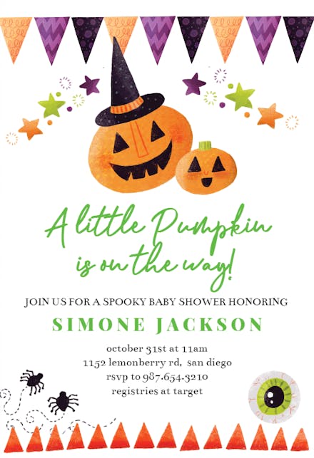 Spooky Pumpkin - Baby Shower Invitation
