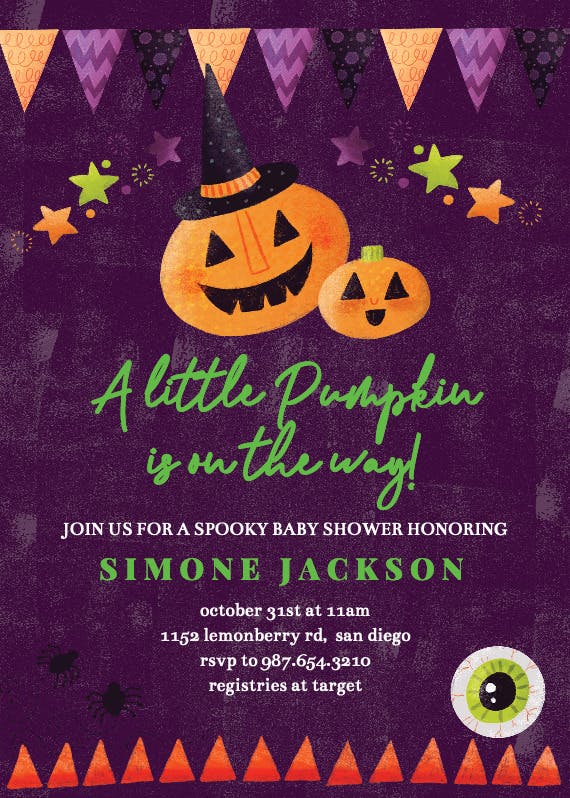 Spooky pumpkin -  invitación para día festivo