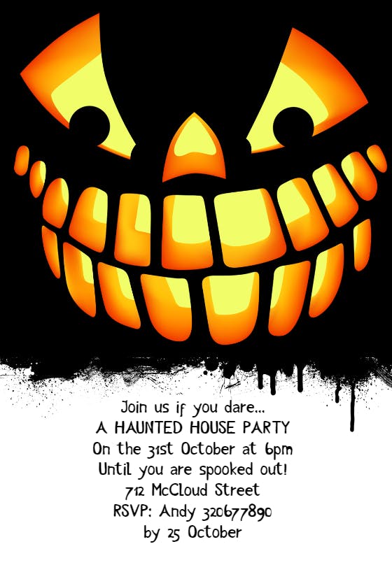 Spooky smile - halloween party invitation