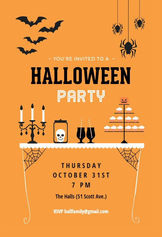 Spooky treats - halloween party invitation